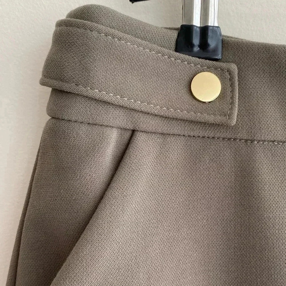 H&M Olive Green A-Line Skirt with Gold Buttons, Skirt for Work, Size 10 - Picture 5 of 16